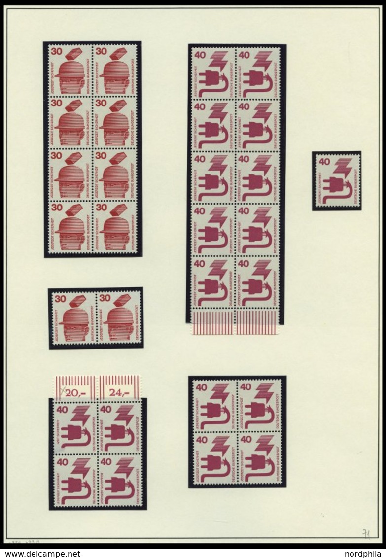 BUNDESREPUBLIK 694-703 Paar **, 1971, Unfallverhütung In Waagerechten Paaren (9x), Pracht, Mi. 630.- - Abarten Und Kuriositäten