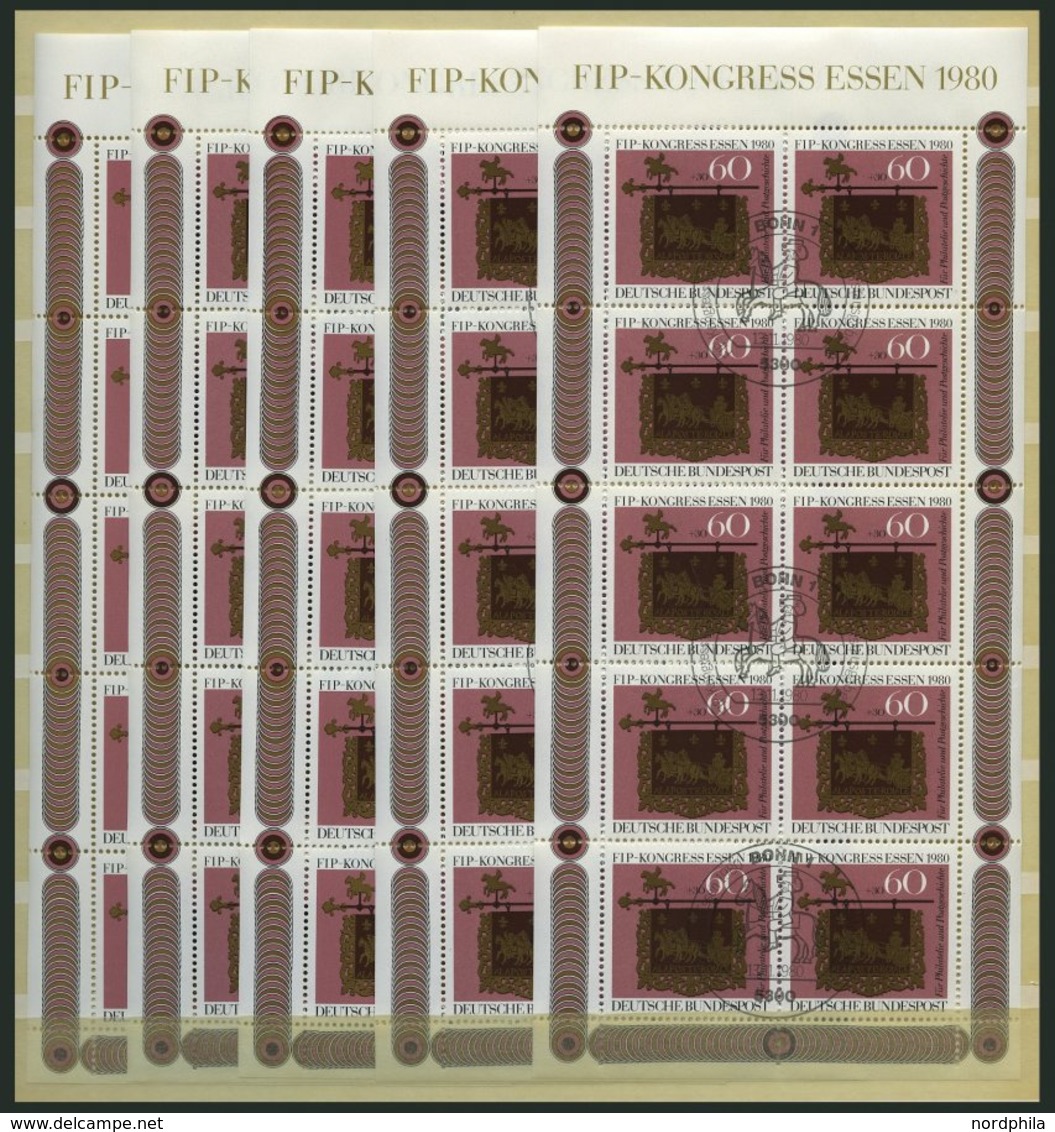 ENGROS 1065KB O, 1980, FIP Im Kleinbogen Mit Zentrischen Ersttags-Sonderstempeln, 25x, Pracht, Mi. 250.- - Varietà E Curiosità