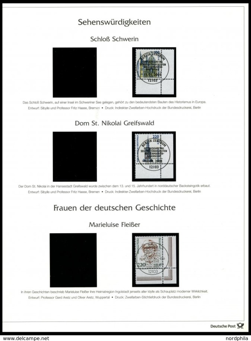 JAHRGÄNGE 2156-2222 O, 2001, In Den Hauptnummern Kompletter Jahrgang Mit Ersttags-Sonderstempeln Im Deutschland Plus-Rin - Usati