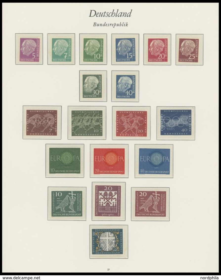 SAMMLUNGEN **, Ab Mi.Nr. 197 In Den Hauptnummern Komplette Postfrische Sammlung Bundesrepublik Von 1954-69 Im Borek Falz - Used Stamps