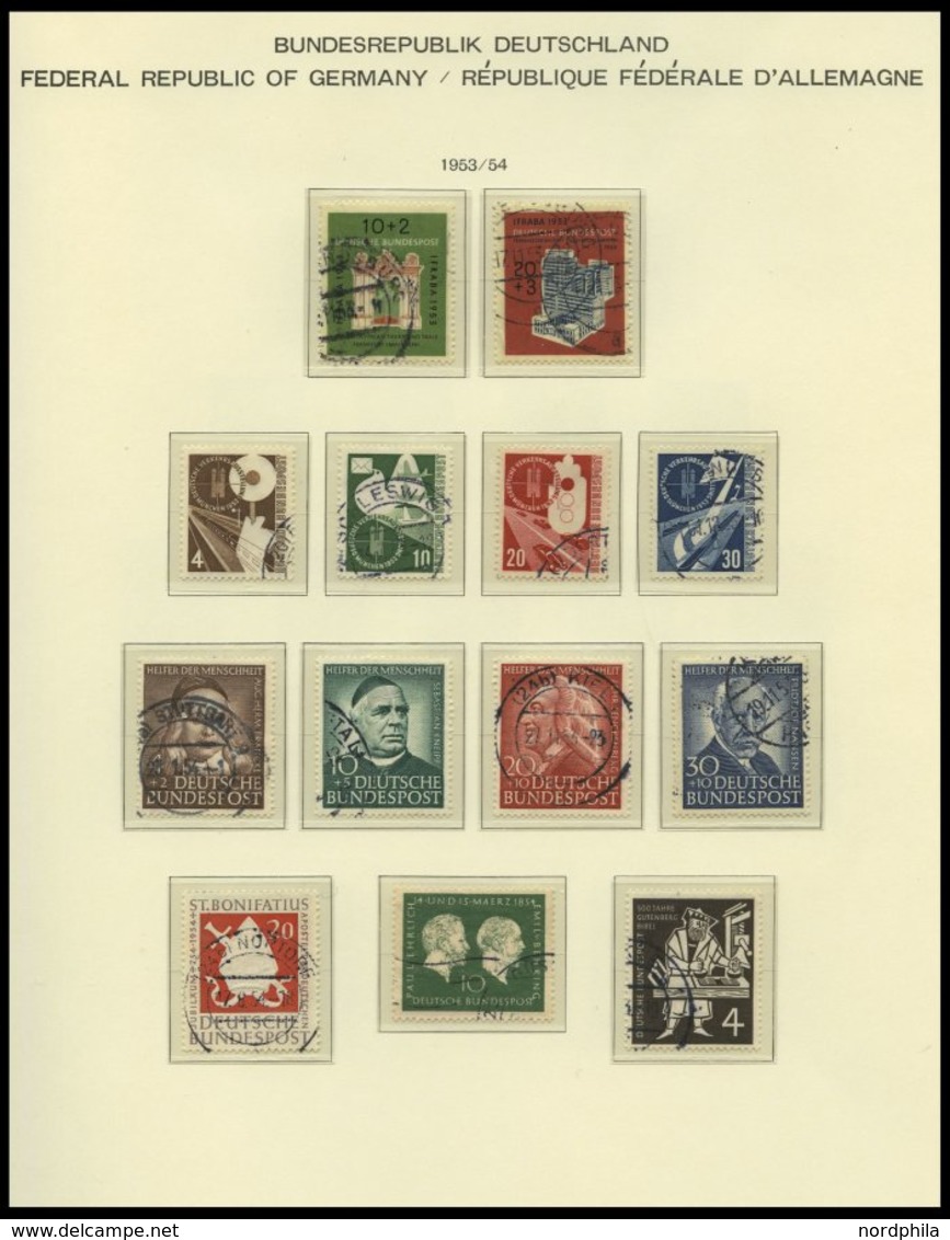 SAMMLUNGEN O, Gestempelte Sammlung Bund Von 1949-89 In 3 Schaubek-Falzlosalben, Bis 1960 Komplett, Erhaltung Etwas Unter - Gebraucht