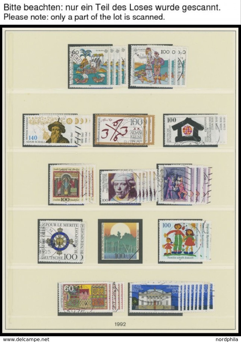 SAMMLUNGEN O,** , Sammlung Bundesrepublik Von 1990-2001, Meist Mehrfach In 2 Lindner Falzlosalben, 1977-2001 In Den Haup - Used Stamps