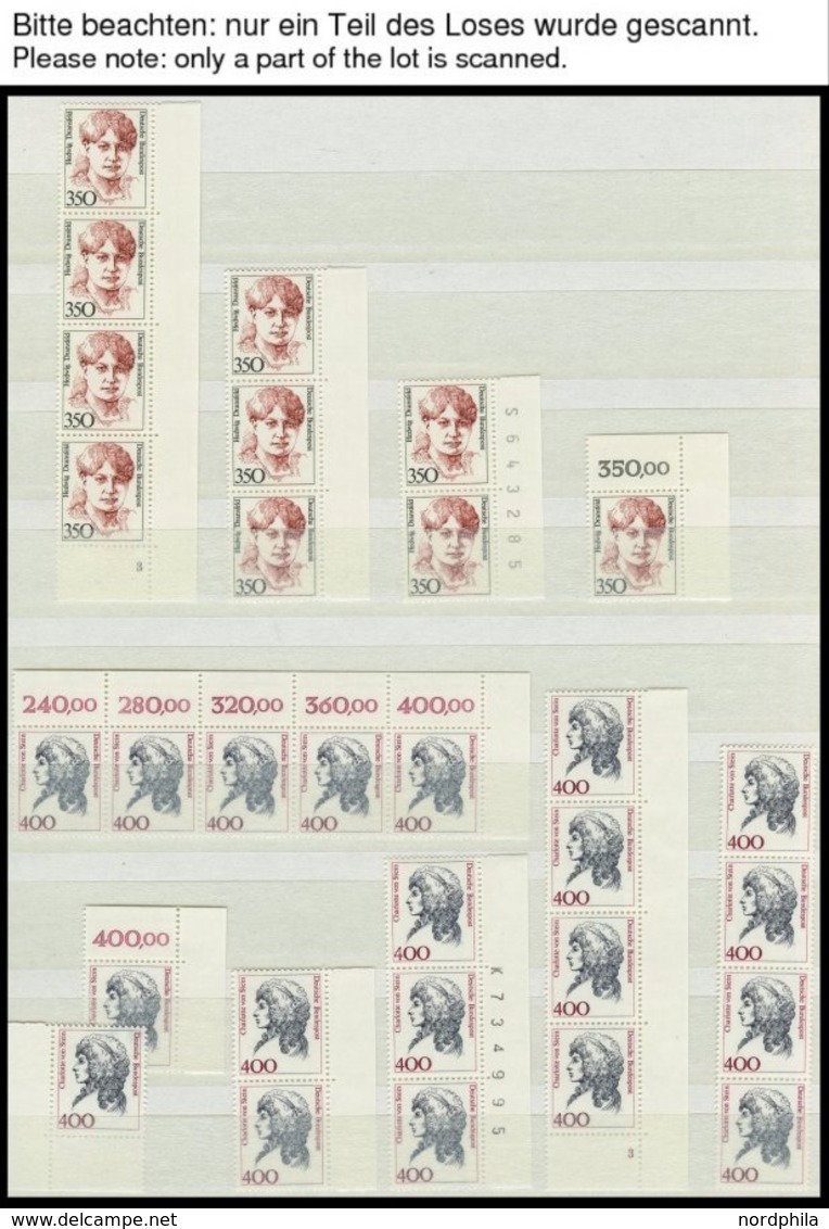 LOTS **, 1986-92, Postfrische Partie Persönlichkeiten In Paaren, Streifen, Oberrand- Und Randstücken, Mit Vielen Platten - Used Stamps