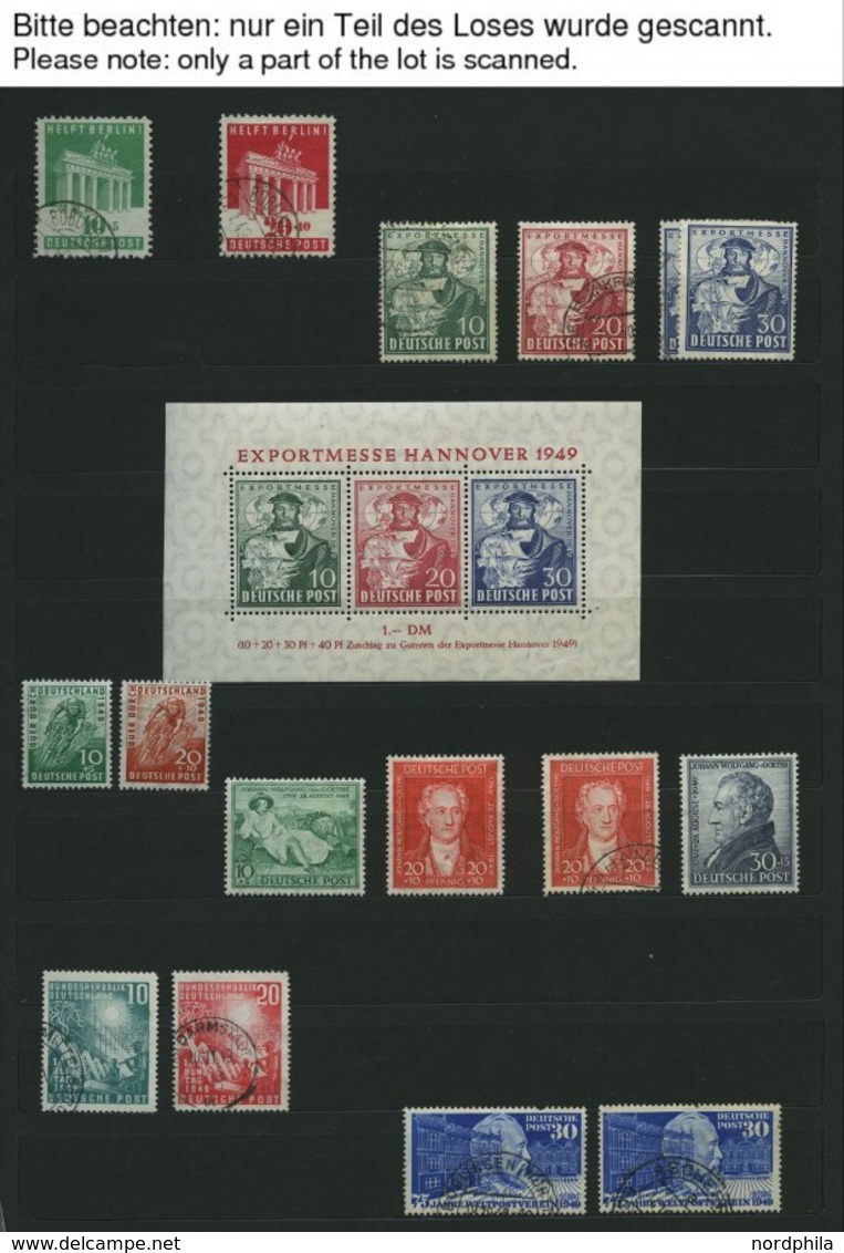 LOTS O,* , Meist Gestempelte Dublettenpartie Bundesrepublik Bis 1957 Mit Diversen Guten Werten, Meist Prachterhaltung, H - Used Stamps