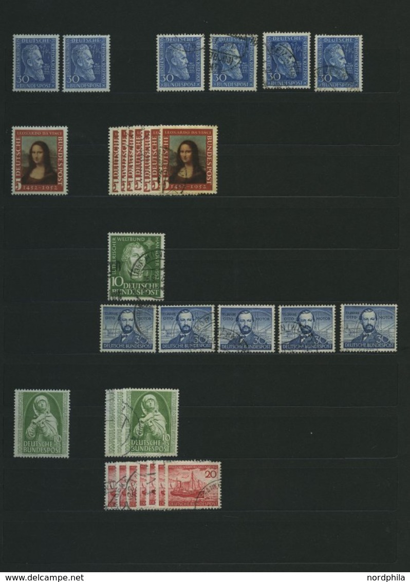 LOTS O,* , Meist Gestempelte Dublettenpartie Bundesrepublik Bis 1957 Mit Diversen Guten Werten, Meist Prachterhaltung, H - Used Stamps