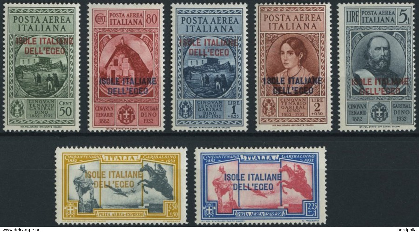 ÄGÄISCHE INSELN 98-104 *, 1932, ISOLE ITALIANE DELL`EGEO, Falzrest, Prachtsatz, Mi. 600.- - Aegean