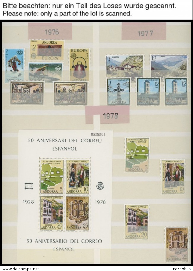 SPANISCHE-POST **, Postfrische Sammlung Andorra-Span. Post Von 1972-98, Bis Auf Mi.Nr. 71 Und 229 Komplett, Prachterhalt - Altri & Non Classificati