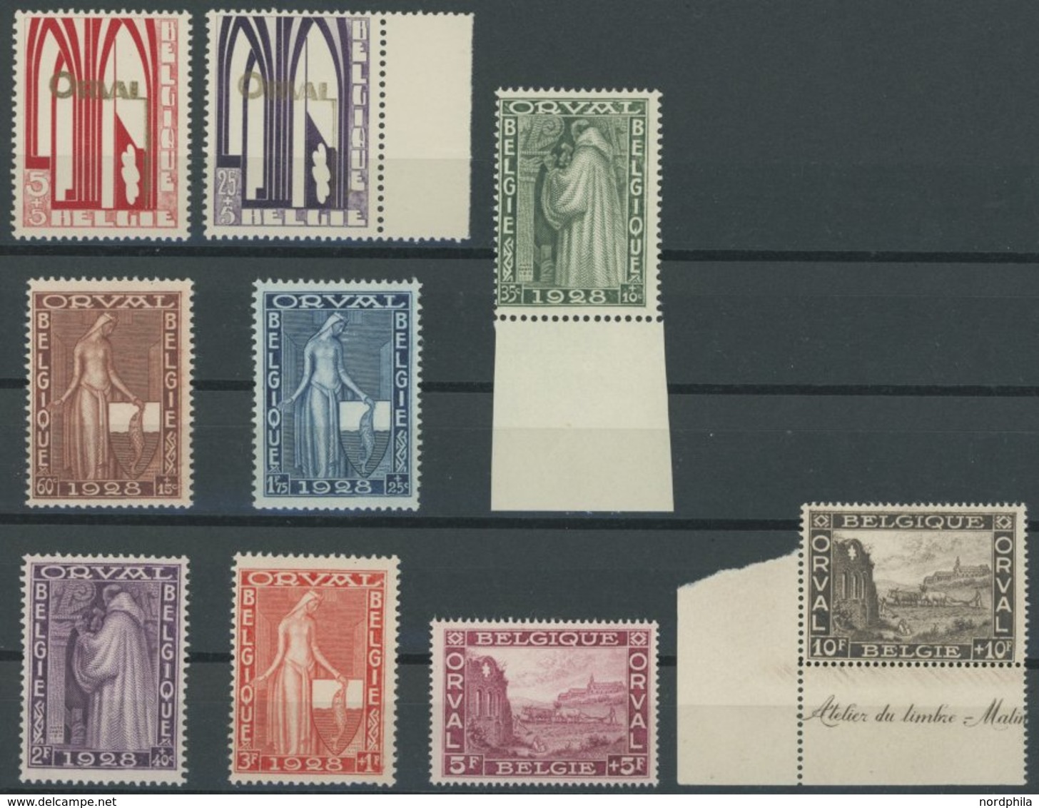 BELGIEN 235-43 **, 1928, Abtei Orval, Prachtsatz, Mi. 210.- - Belgique