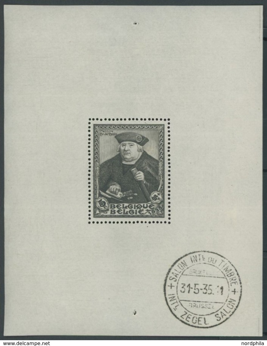 BELGIEN Bl. 3 *, 1935, Block SITEB, Ersttagsstempel Im Rand, Pracht, Mi. 400.- - Belgio