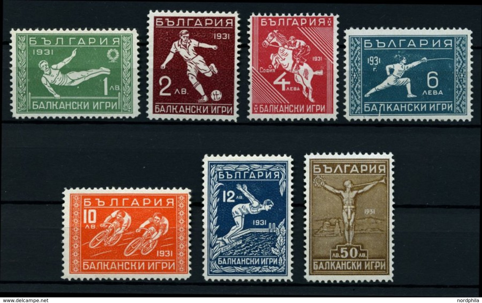 BULGARIEN 242-48*, **, 1931, Balkan-Olympiade, Falzrest, 50 L. Postfrisch, Prachtsatz - Autres & Non Classés