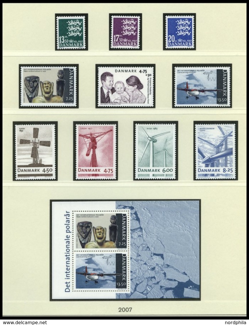 SAMMLUNGEN, LOTS **, Wohl Komplette Postfrische Sammlung Dänemark Von 1972-2008 In 3 Lindner Falzlosalben, Sehr Hoher No - Altri & Non Classificati