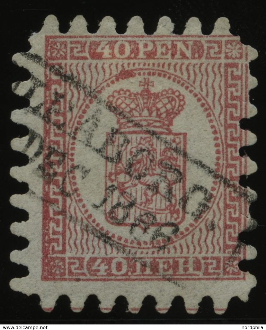FINNLAND 9Bx O, 1866, 40 P. Rosakarmin, R2 ULEABORG, Alle Zungen, Pracht - Other & Unclassified