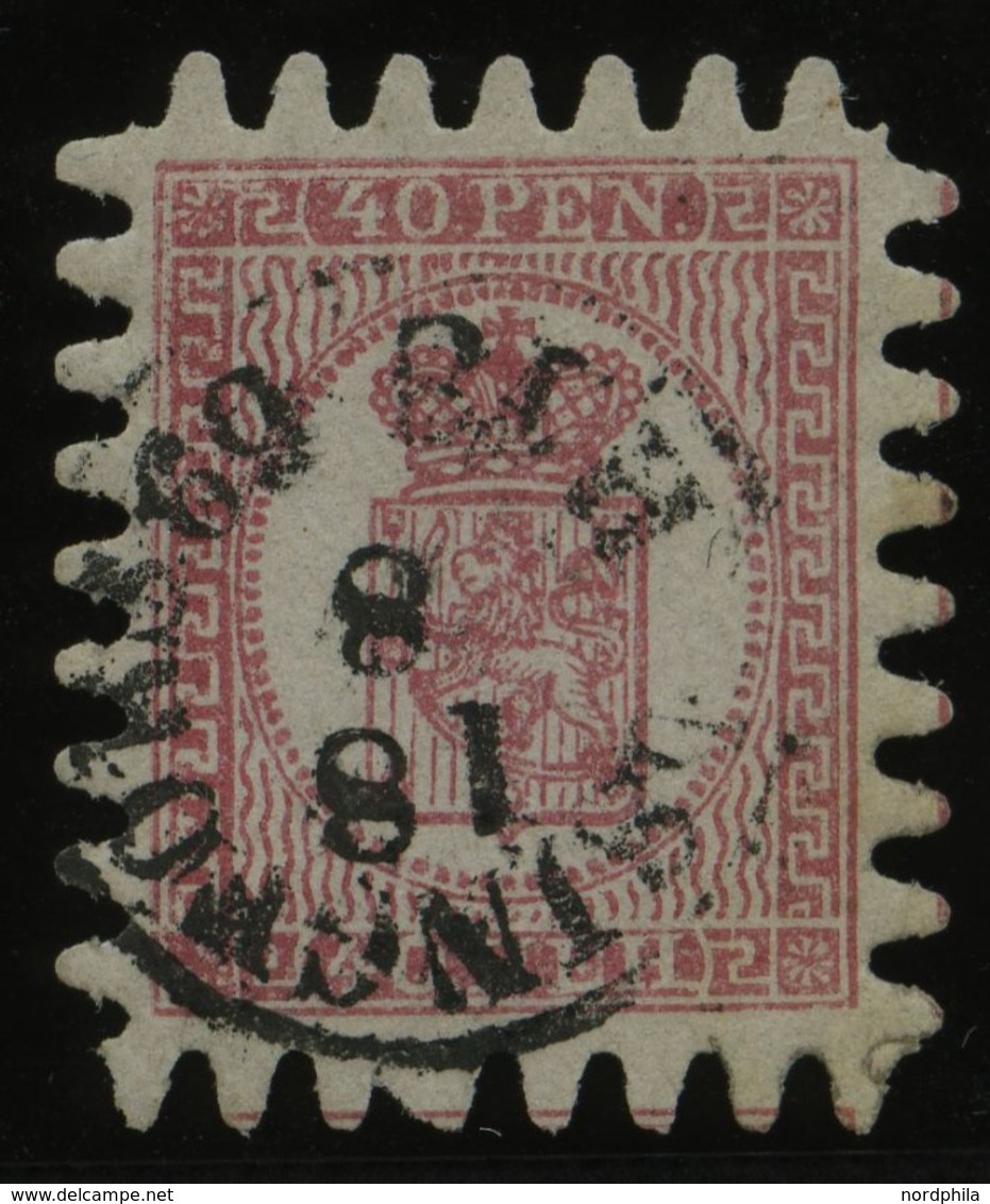 FINNLAND 9Cx O, 1866, 40 P. Rosakarmin , K1 HELSINGFORS, Alle Zungen, Pracht - Autres & Non Classés