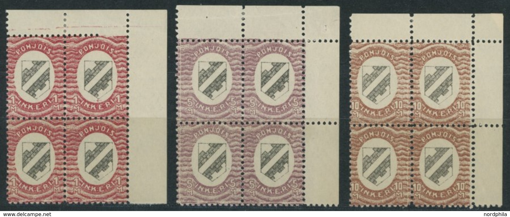 NORDINGERMANLAND 5-7 VB **, 1920, 1 - 10 M. Landeswappen In Viererblock Aus Der Rechten Oberen Bogencke, Pracht, RR!, Mi - Altri - Europa