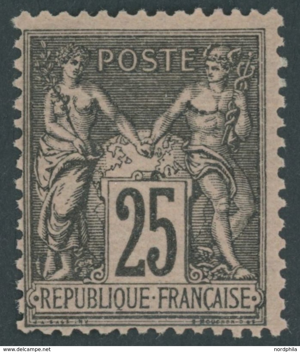 FRANKREICH 80 *, 1886, 25 C. Schwarz Auf Lilarosa, Falzrest, Pracht, Mi. 80.- - Sonstige & Ohne Zuordnung