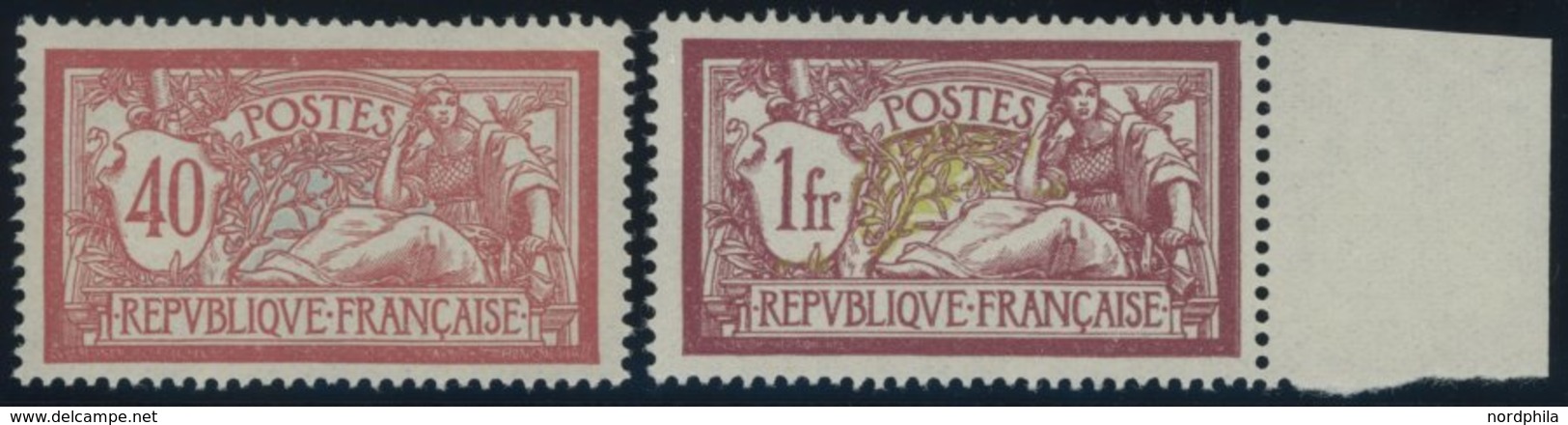 FRANKREICH 96,98x **, 1900, 40 C. Rot/blau Und 1 Fr. Lilarot/gelbgrün, Weißes Papier, Postfrisch, 2 Prachtwerte, Yvert E - Altri & Non Classificati