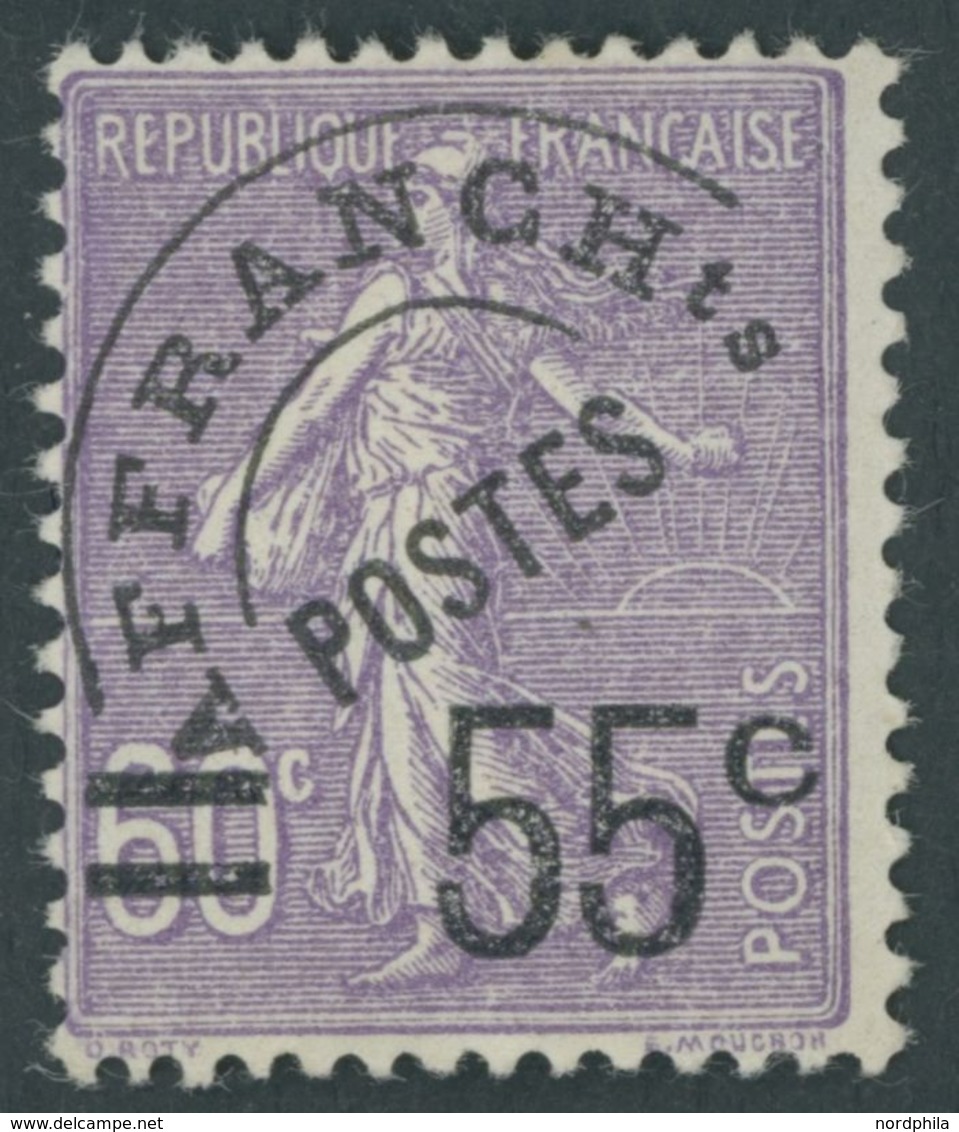 FRANKREICH 199 *, 1926, 55 C. Auf 60 C. Violett, Falzreste, Pracht - Autres & Non Classés