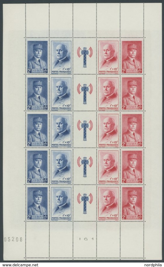 FRANKREICH 581-84 **, 1943, Nationale Hilfe Im Bogen (5 Fünferstreifen), Pracht - Sonstige & Ohne Zuordnung