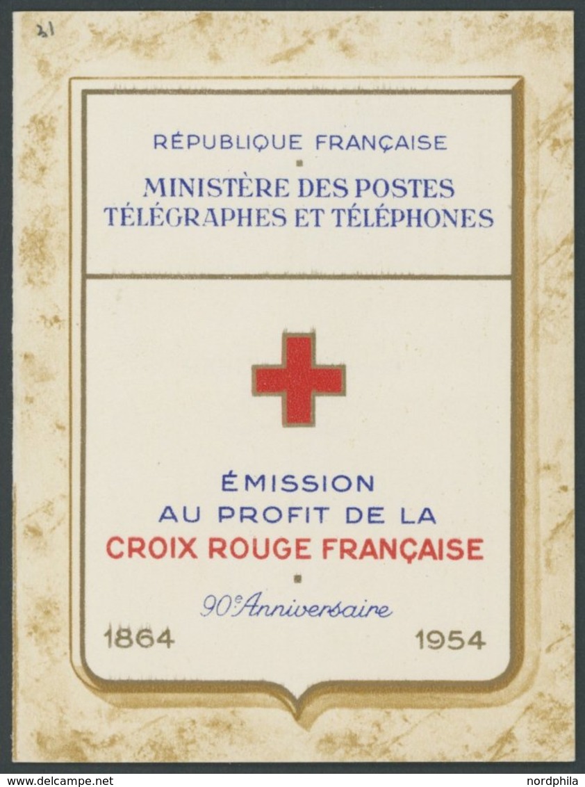 FRANKREICH 1032/3MH **, 1954, Markenheftchen Rotes Kreuz, Postfrisch, Pracht, Mi. 120.- - Sonstige & Ohne Zuordnung