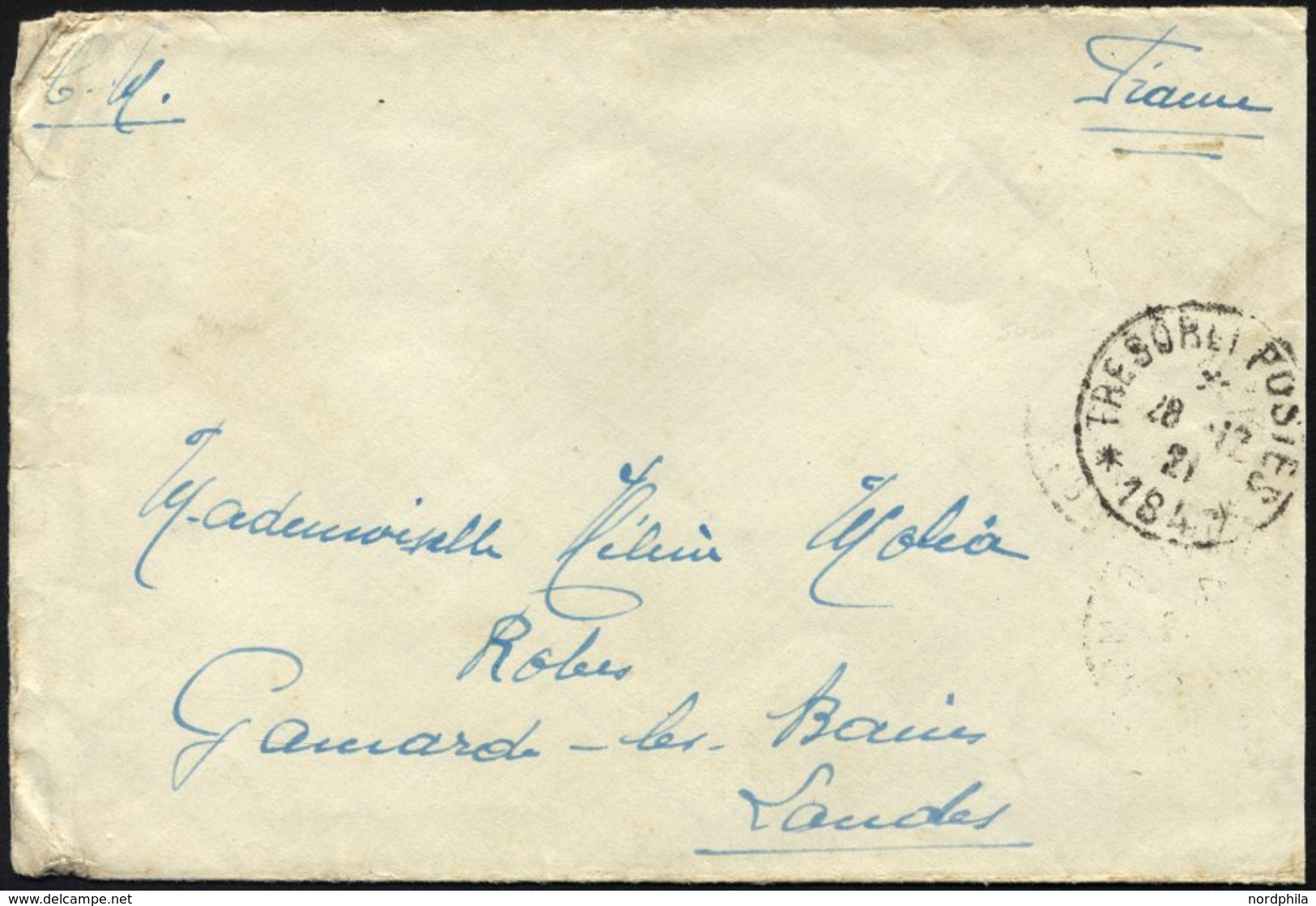 FRANKREICH FELDPOST 1921, K1 TRESOR ET POSTES/184 Auf Feldpostbrief Nach Frankreich, Feinst - Militärstempel Ab 1900 (ausser Kriegszeiten)