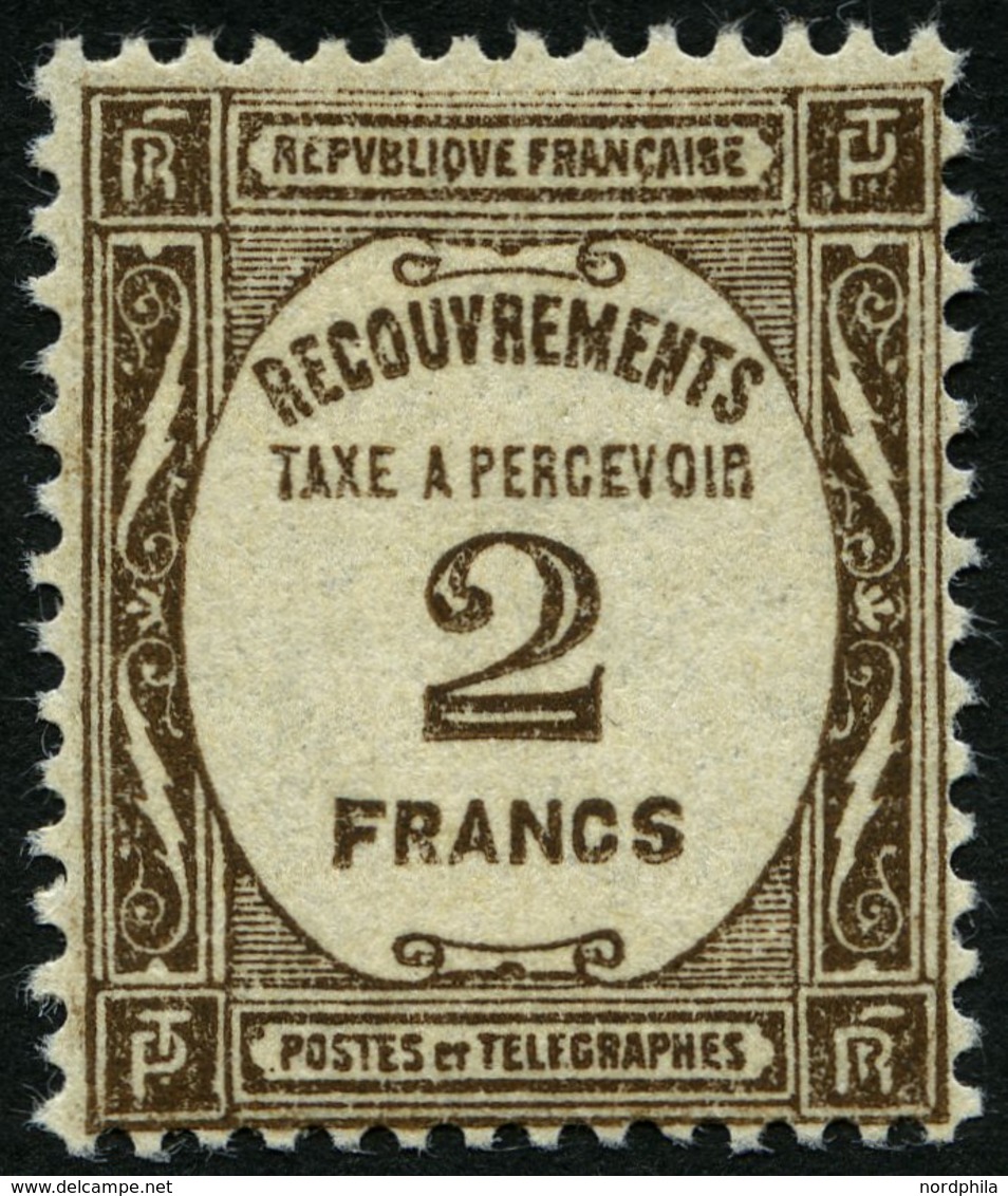 PORTOMARKEN P 66 *, 1931, 2 Fr. Sepia, Falzrest, Pracht - Timbres-taxe