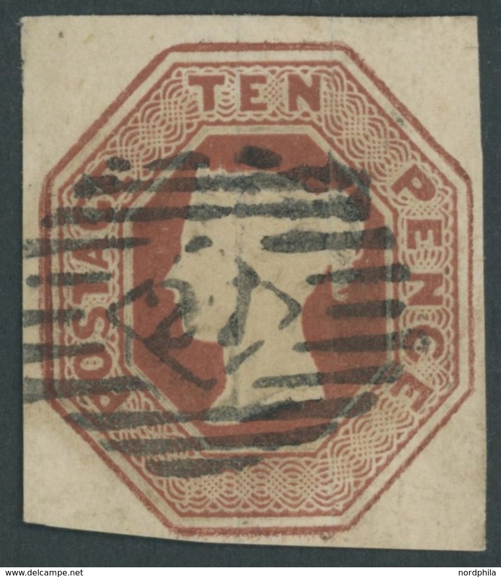 GROSSBRITANNIEN 6 O, 1848, 10 P. Rotbraun, Nummernstempel 21, Vollrandig, Pracht, Mi. 800.- - Sonstige & Ohne Zuordnung