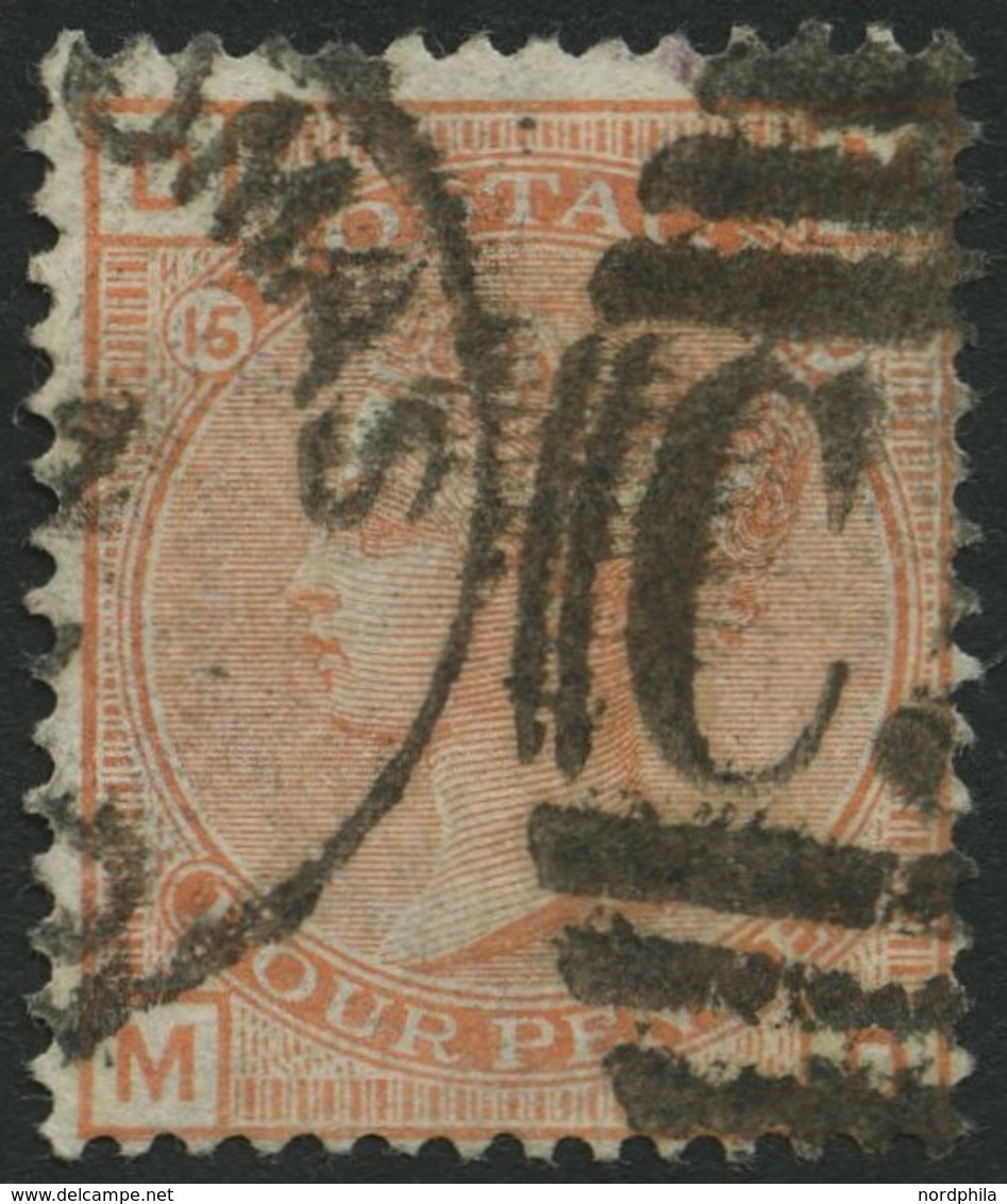 GROSSBRITANNIEN 42 O, 1876, 4 P. Orangerot, Platte 15, Stempel C51 ST. THOMAS!, Pracht, Gepr. Drahn - Sonstige & Ohne Zuordnung