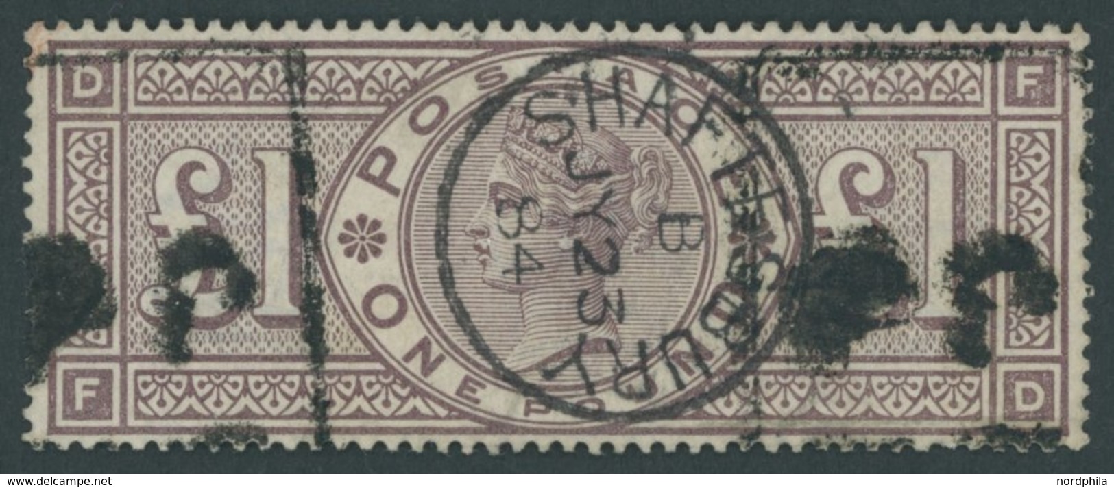 GROSSBRITANNIEN 85 O, 1881, 1 £ Bräunlichlila, Wz. 11, K1 SHAFTESBURY, Pracht, Mi. 1600.- - Altri & Non Classificati