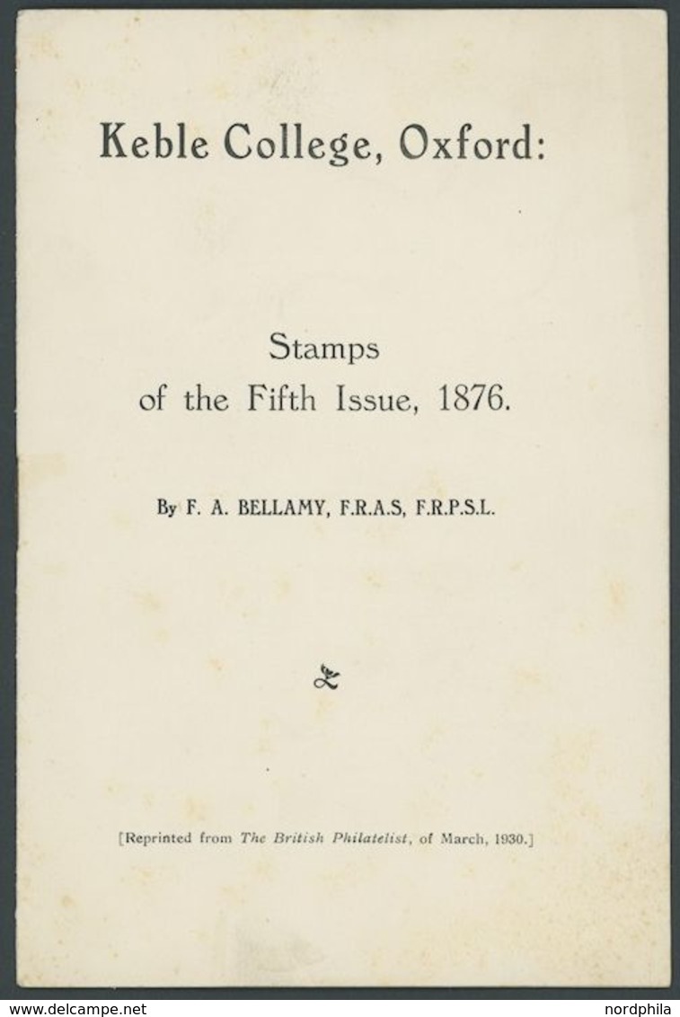 SAMMLUNGEN, LOTS 1876, Keble College, Oxford: Stamps Of The Fifth Issue, 1876, Sowie 46 Marken In 3 Einheiten Als Reprin - Collections