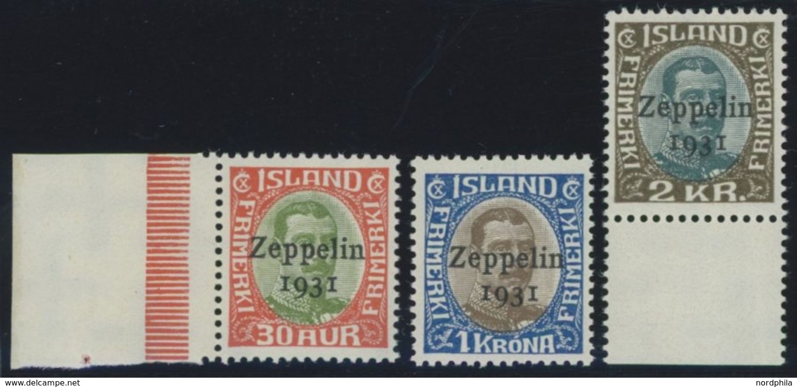 ISLAND 147-49 **, 1931, Graf Zeppelin, Prachtsatz, Mi. 200.- - Other & Unclassified