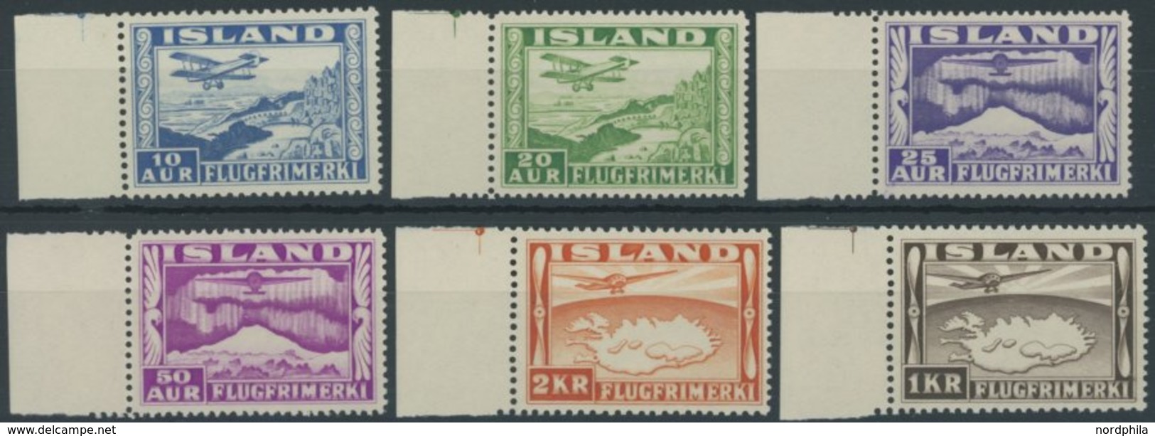 ISLAND 175-80 **, 1934, Flugpost, Prachtsatz, Mi. 110.- - Sonstige & Ohne Zuordnung