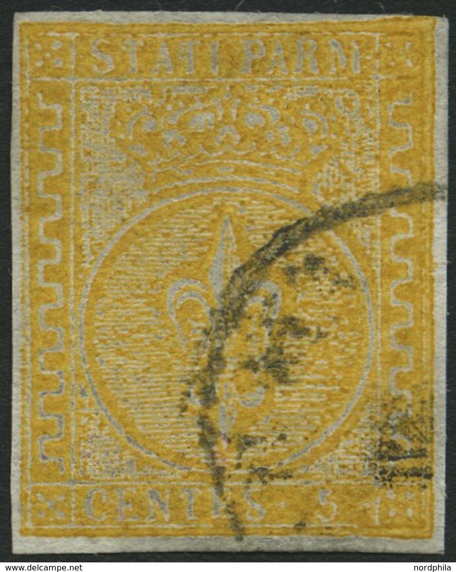 PARMA 6a O, 1853, 5 C. Orange, Pracht, Signiert Thier Und Gebrüder Senf, Mi. 750.- - Parma