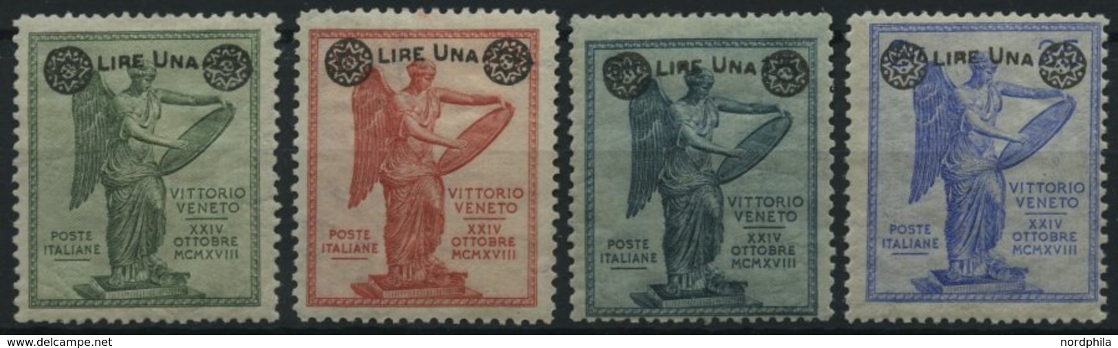 ITALIEN 201-04C *, 1924, Sieg In Venetien, Gezähnt 14:131/2, Falzrest, Prachtsatz - Used