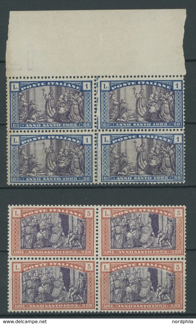 ITALIEN 206-11 VB **, 1924, Heiliges Jahr In Viererblocks, Postfrischer Prachtsatz, Mi. 240.- - Usados