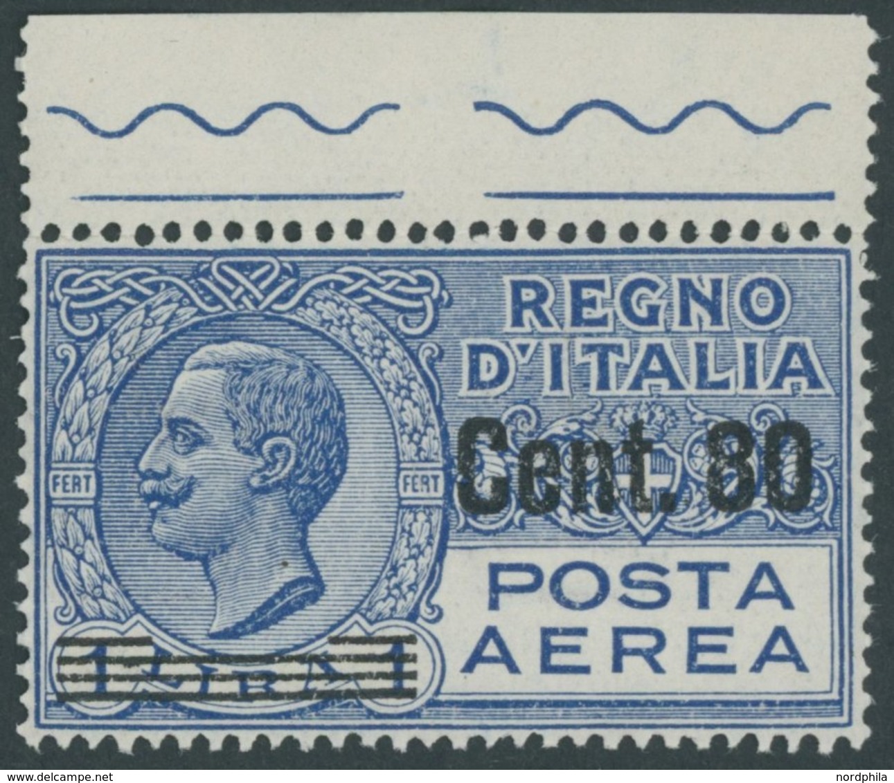 ITALIEN 271 **, 1927, 80 C. Auf 1 L. Flugpost, Postfrisch, Pracht, Mi. 65.- - Gebraucht