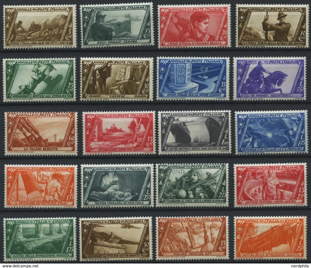 ITALIEN 415-34 *, 1932, Marsch Auf Rom, Falzrest, Prachtsatz - Used