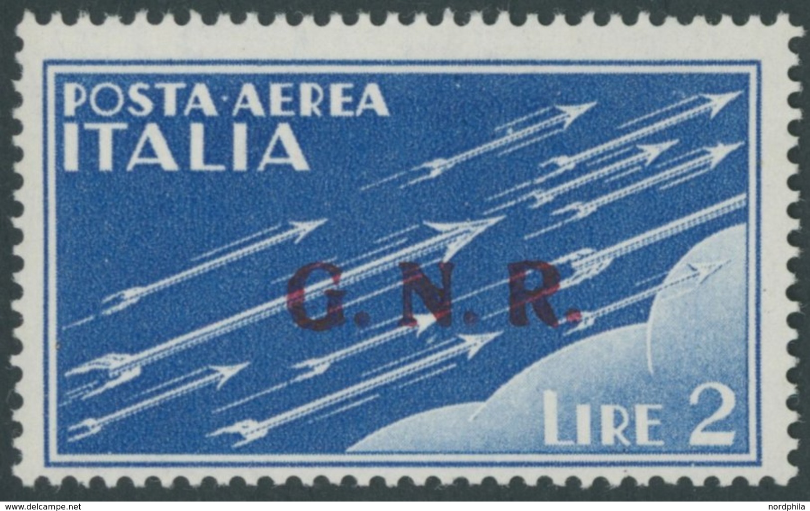 MILITÄRPOST-G.N.R. 40II **, 1930, 2 L. Blau Flugpost, Aufdruck-Type II, Postfrisch, Pracht, Mi. 250.- - Non Classés