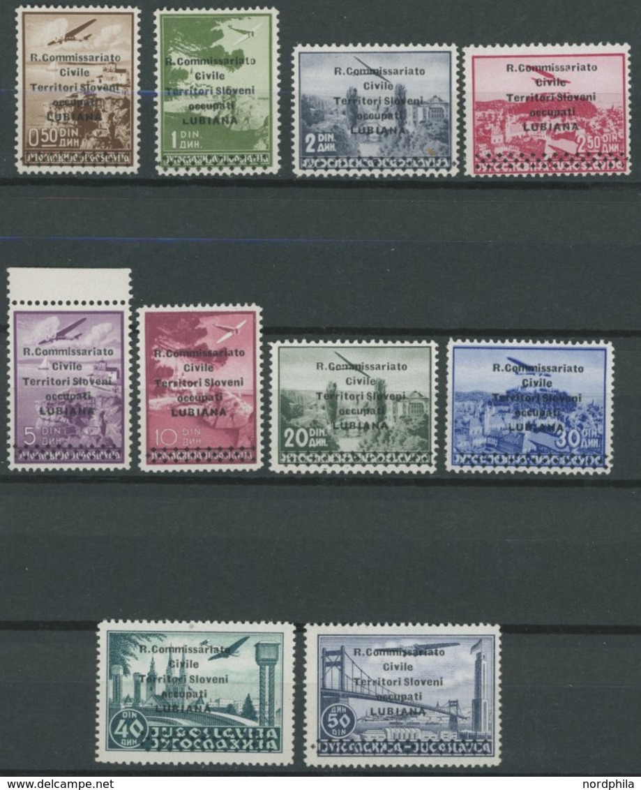 BES.GEB. MONTENEGRO 34-43 **, 1941, Flugpost, Prachtsatz, Mi. 650.- - Montenegro