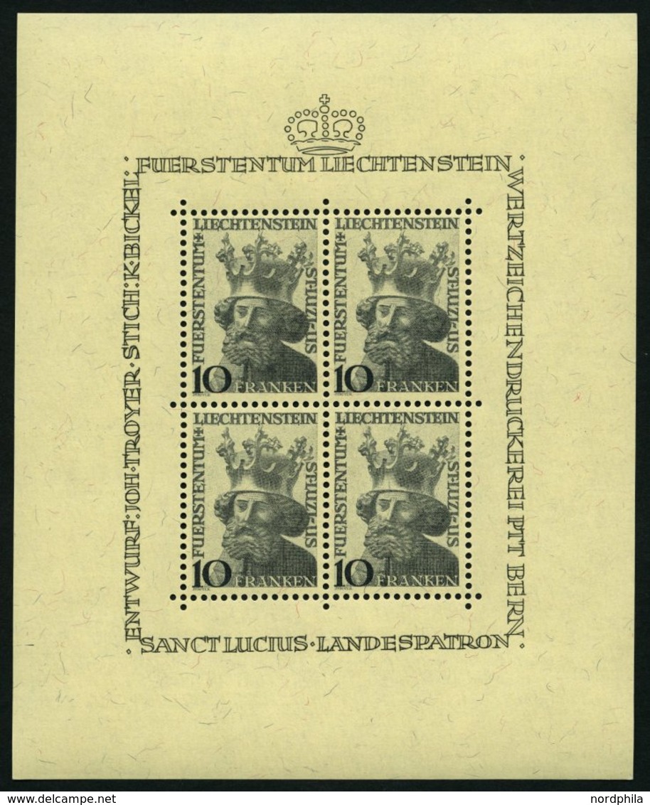 LIECHTENSTEIN 247KB **, 1946, 10 Fr. Hl. Luzius Im Kleinbogen, Pracht, Mi. 300.- - Sonstige & Ohne Zuordnung