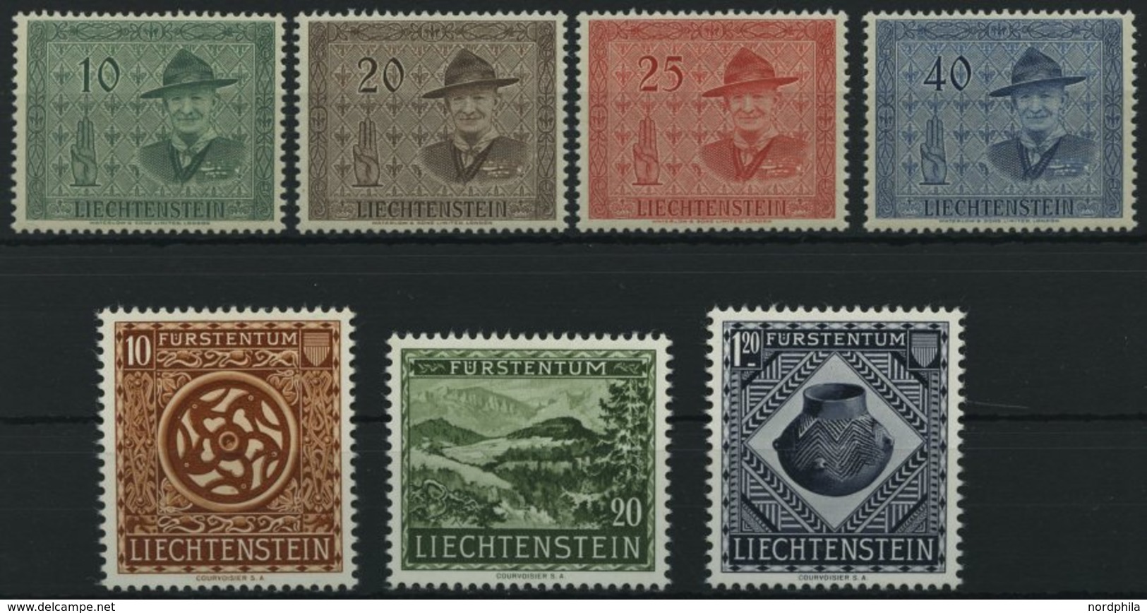 LIECHTENSTEIN 315-18,319-21 **, 1953, Pfadfinder Und Landesmuseum, 2 Prachtsätze, Mi. 175.- - Altri & Non Classificati