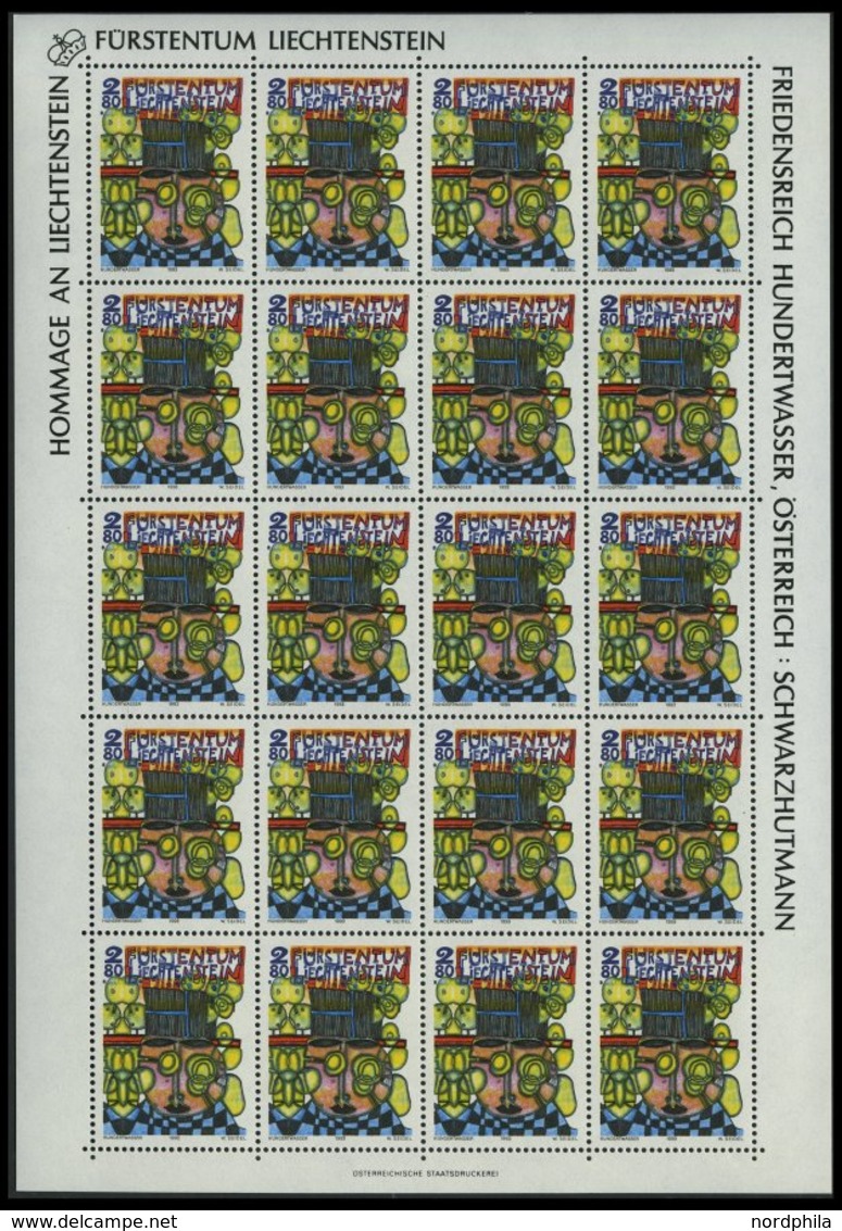 LIECHTENSTEIN 1060KB **, 1993, 2.80 Fr. Zeitgenössische Kunst Im Kleinbogen, Pracht, Mi. 100.- - Autres & Non Classés