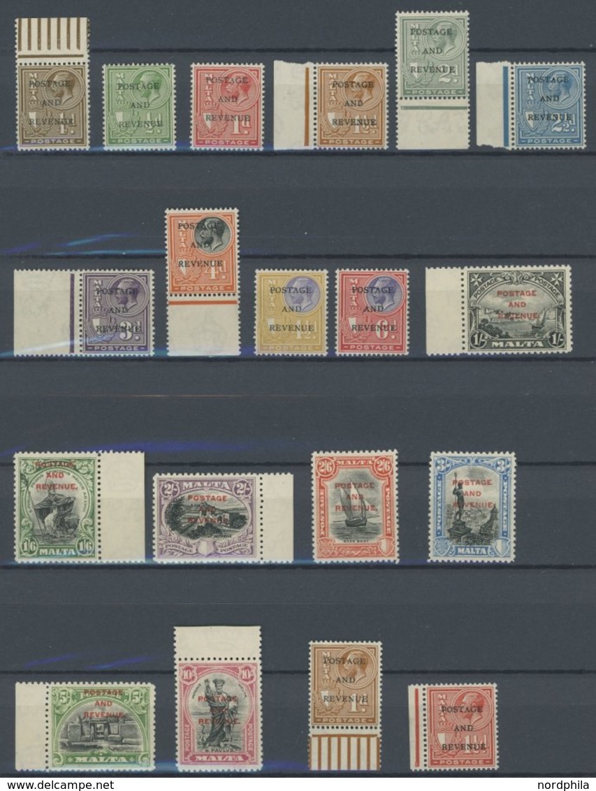 MALTA 133-51 **, 1928, POSTAGE AND REVENUE, Postfrischer Prachtsatz, Mi. 420.- - Malta