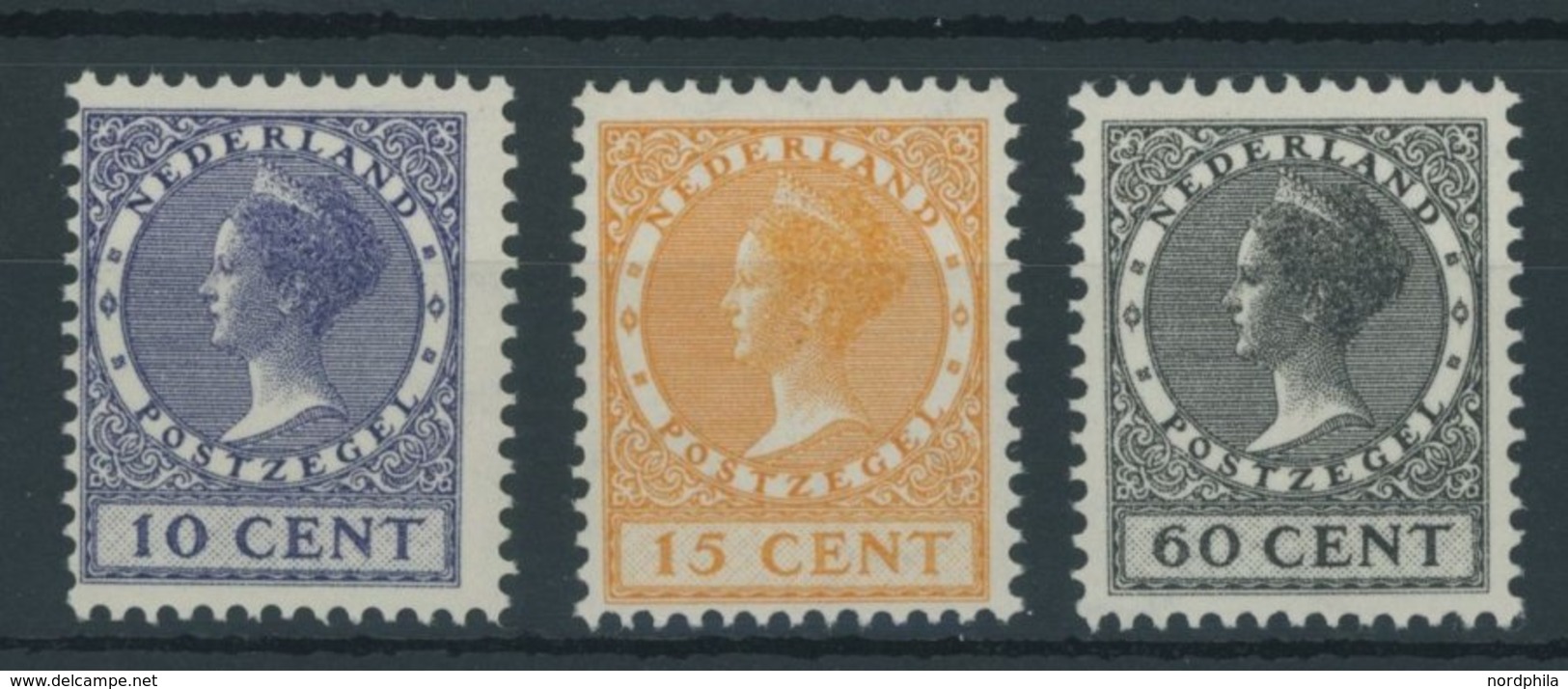 NIEDERLANDE 222-24A **, 1934, Königin Wilhelmina, Gezähnt K 121/2, Postfrischer Prachtsatz, Mi. 110.- - Sonstige & Ohne Zuordnung