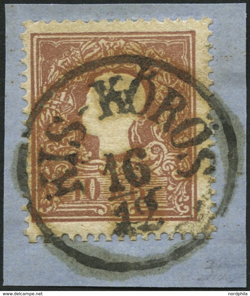 ÖSTERREICH 14Ia BrfStk, 1858, 10 Kr. Braun, Type I, Ungarischer K1 KIS-KÖRÖS, Prachtbriefstück - Usati