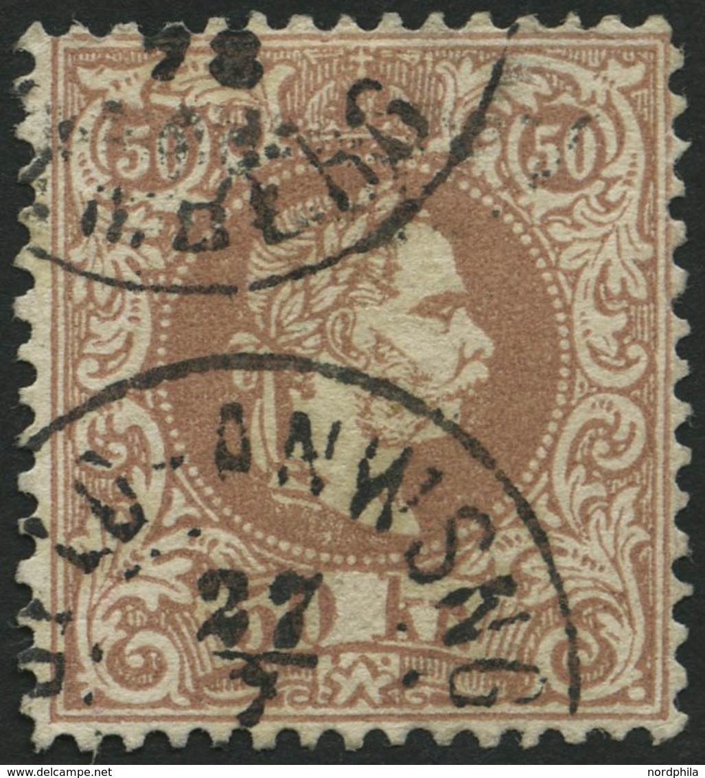 ÖSTERREICH 41Ia O, 1867, 50 Kr. Braun, Grober Druck, K1 GELD-ANWEISUNG..., Pracht, Gepr. Drahn, Mi. 150.- - Used Stamps