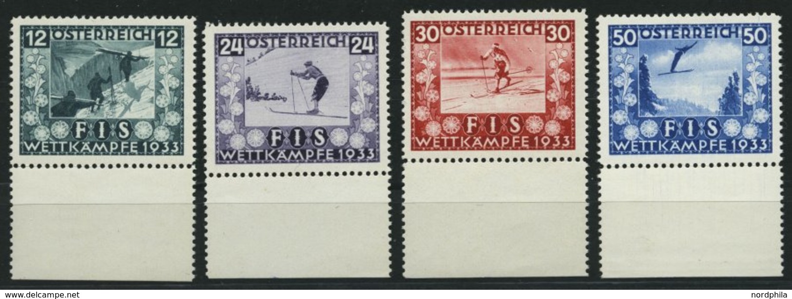 ÖSTERREICH 551-54 **, 1933, FIS I, Prachtsatz Vom Unterrand, Mi. 650.- - Used Stamps