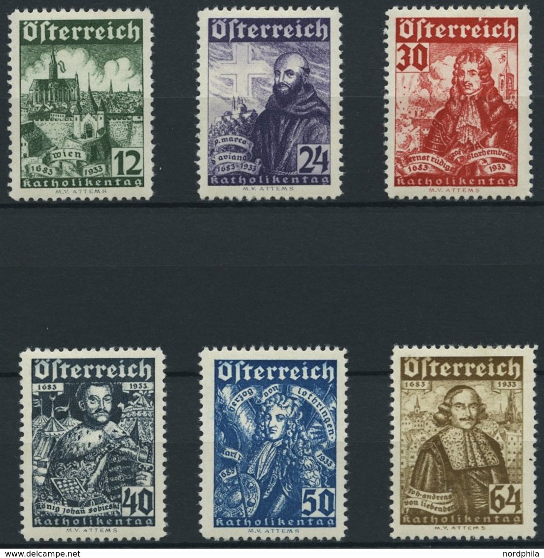 ÖSTERREICH 557-62 **, 1933, Katholikentag, Prachtsatz, Mi. 440.- - Gebraucht