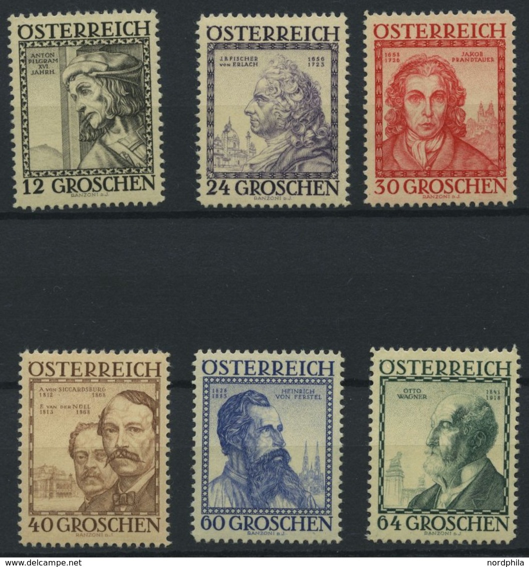 ÖSTERREICH 591-96 **, 1934, Baumeister, Prachtsatz, Mi. 150.- - Used Stamps