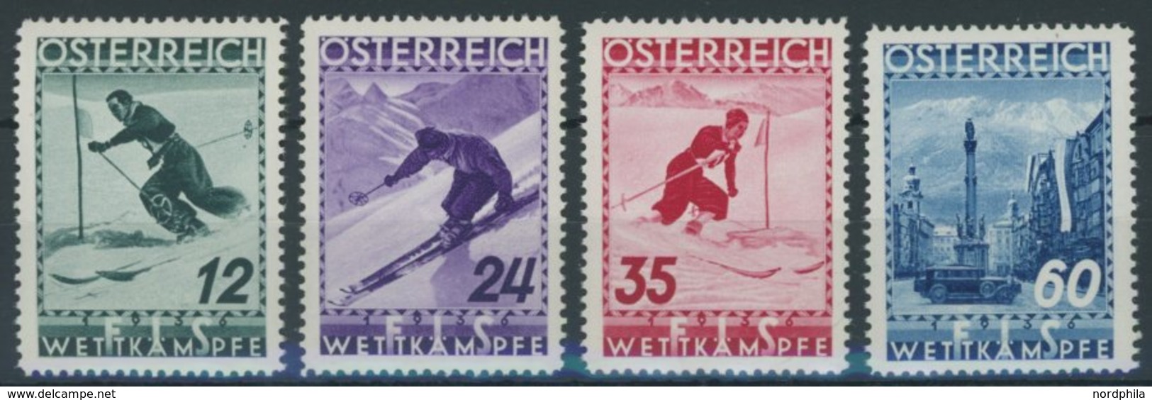 ÖSTERREICH 623-26 **, 1936, FIS II-Wettkämpfe, Prachtsatz, Mi. 180.- - Oblitérés