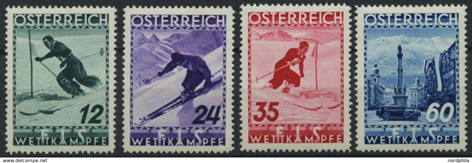 ÖSTERREICH 623-26 *, 1936, FIS II, Falzrest, Prachtsatz - Gebraucht